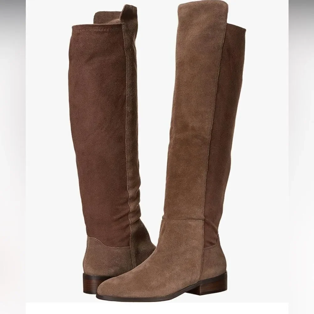 Lucky Brand Calypso Suede Over The Knee Boots in Falcon Brown Size 8 NWOB